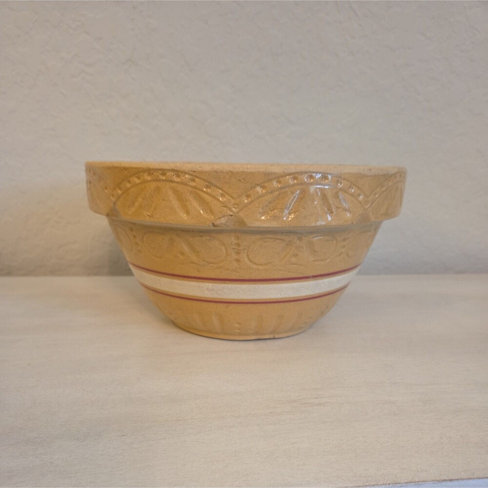 Vintage Robinson Ransbottom Pottery Yellow Ware Mixing Bowl R.R.P Co